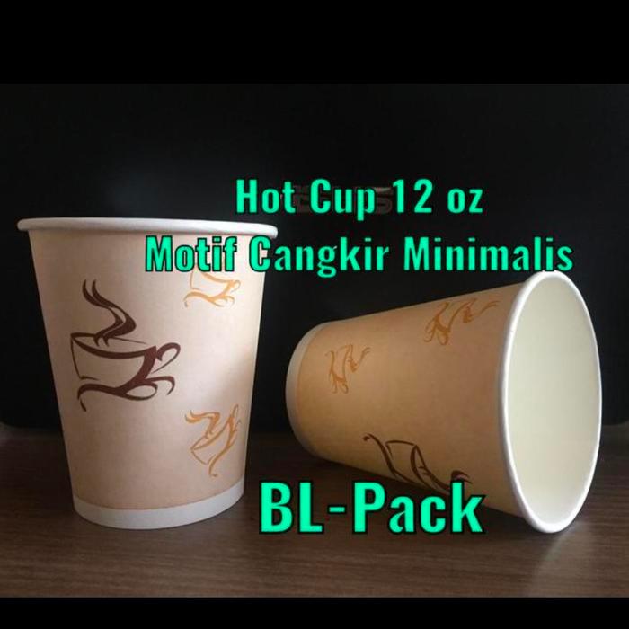 paper hot cup 12 oz motif Cangkir Minimalis