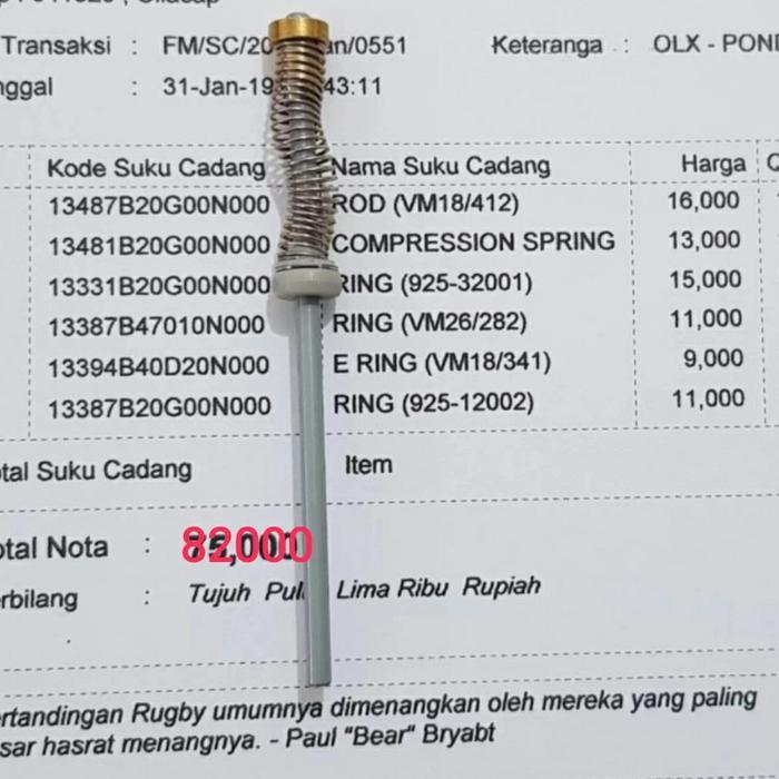 Sensor Bahan Bakar Karburator Axelo