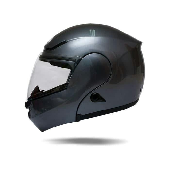 Promo Helm Tdr Modular Fullface Double Visor Xtr3000 S07 Titanium Size Xl
