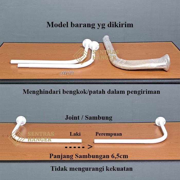 Gantungan Baju Dinding, Gantungan Baju Besi Pipa Tebal