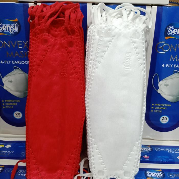 Masker sensi Convex mixed merah putih