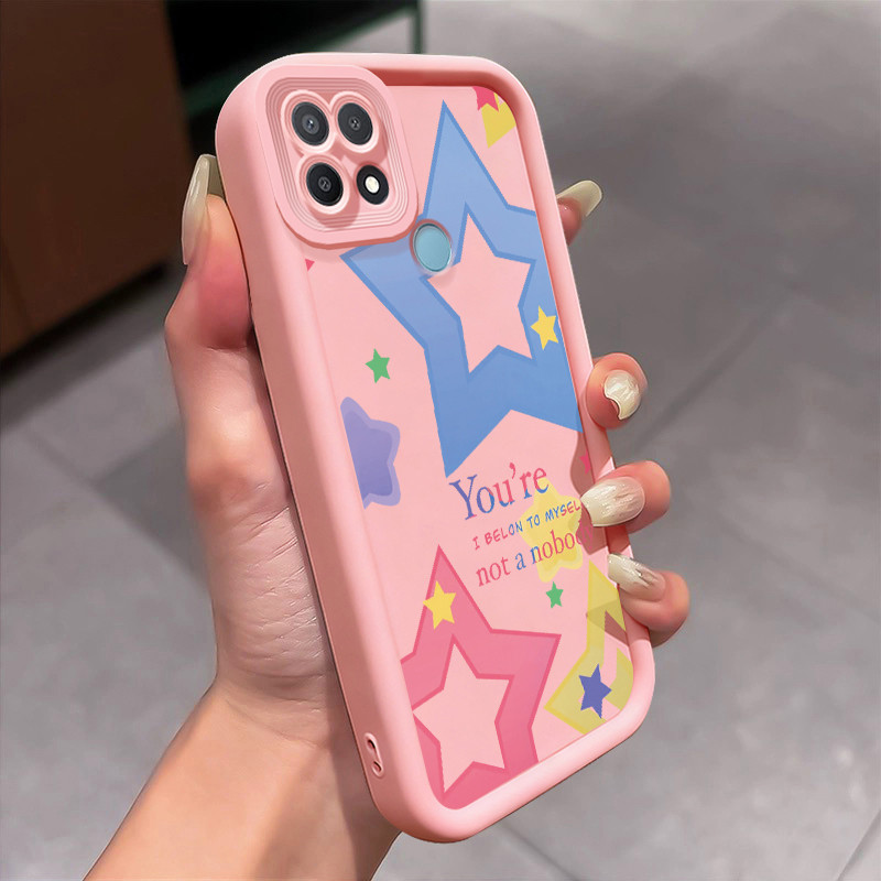 Casing Hp untuk OPPO A15 A15s A35 4G Case Casing pola rainbow color palette Kesing Tianyan Soft Shel