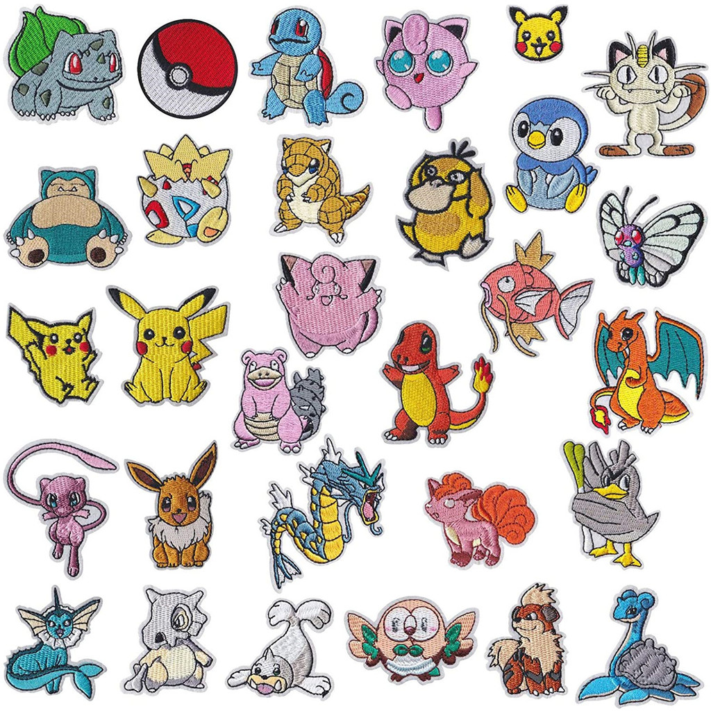 1630Ps artoon Pikahu Pokemon Game Monster harater For Sew lothing Iron on Embroidery Pathes DIY oat