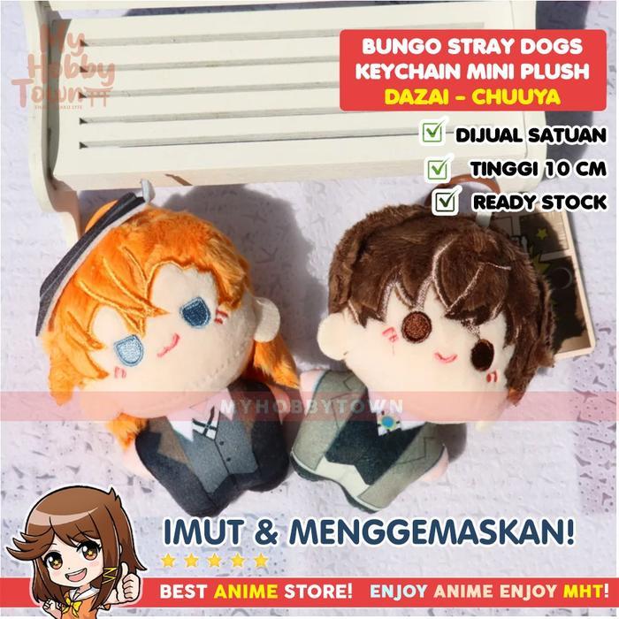 READY Gantungan Kunci Boneka Anime Bungou Stray Dogs kter Osamu Dazai Nakahara Chuuya Keychain Mini