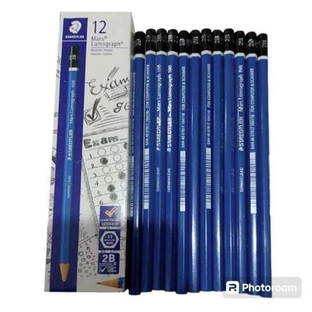 [TOP SALE] Pensil 2b staedler lumograph 1 pak isi 12 pcs - STAEDTLER Pensil 2B Mars Lumograph