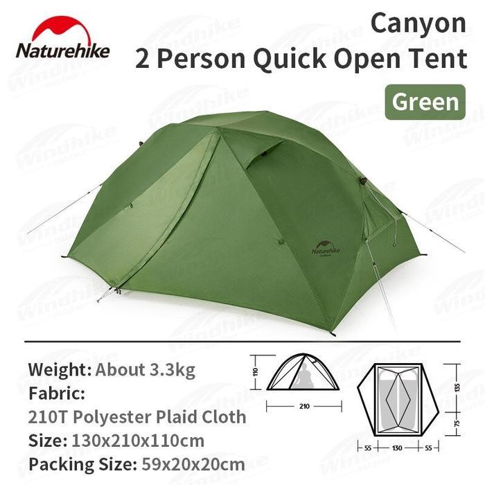 TENDA CANYON 2P NATUREHIKE NH22ZP005 [E2] - Hijau