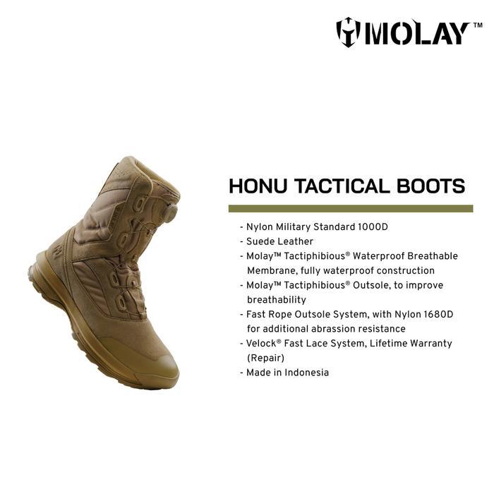 Molay Sepatu Honu Tactical Boots - Ranger Green & Pango Brown