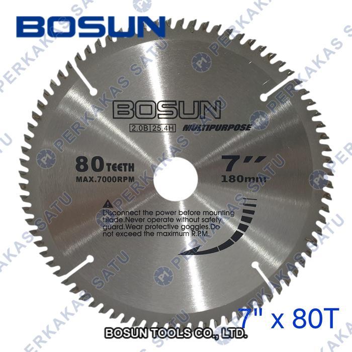 MATA CIRCULAR SAW BLADE 7" X 80T BOSUN TCT SAW BLADE MULTIPURPOSE 7 INCH INCI POTONG ALUMINIUM KAYU