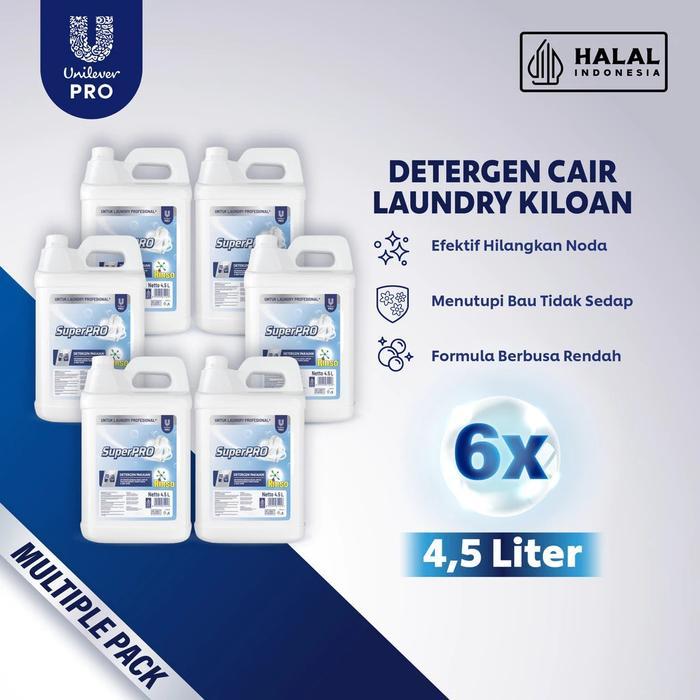 Premium Rinso Matic Professional Deterjen Cair 4.5L (X6) Multipack Original