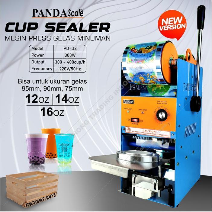 Mesin Cup Sealer Alat Pres Gelas Minuman Press Cup Sealer + Kayu