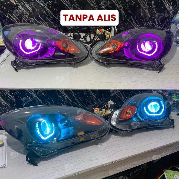 Paket Lampu Headlamp Depan Custom Biled Projie L Frame LED Alis Sein Running Shroud Avanza Xenia VVT