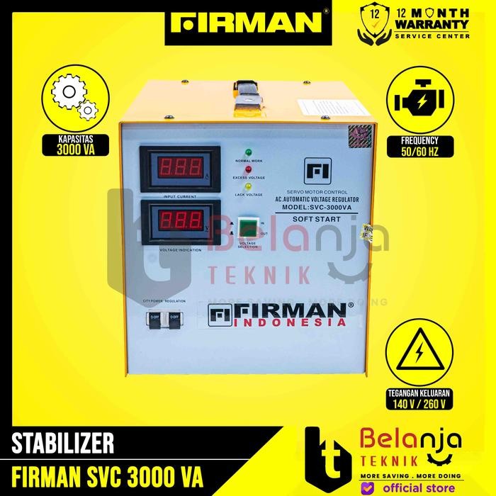 FIRMAN STABILIZER SVC 3000 WATT VOLTAGE STABILIZER SVC3000 WATT ALAT MESIN