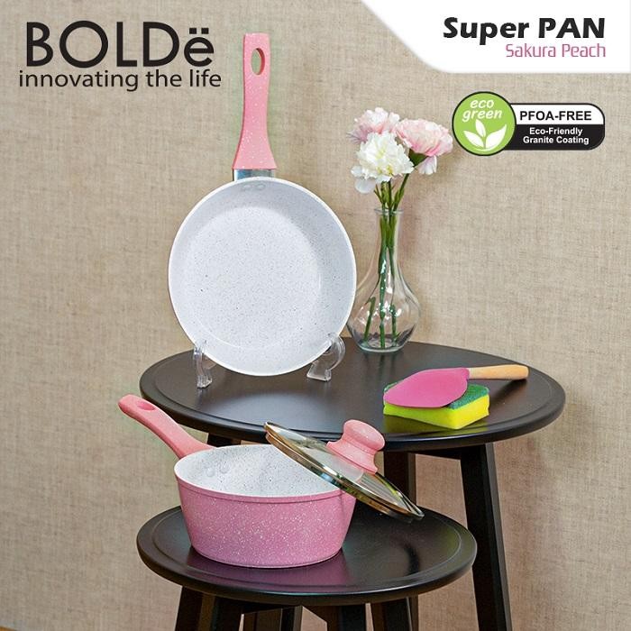 Sedia Be Sakura Peach Pan Set 5 pcs (Pan Anti Lengket Granit Coating)