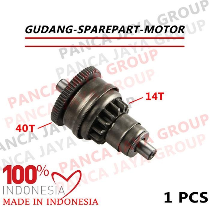 Jual One-Way Otomatis Gear Pinion Stater Starter Piaggio Zip-Liberty-100 Cc
