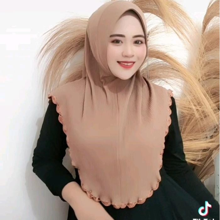 Sedia hijab fo orinal dela pet sulam plisket Kerudung