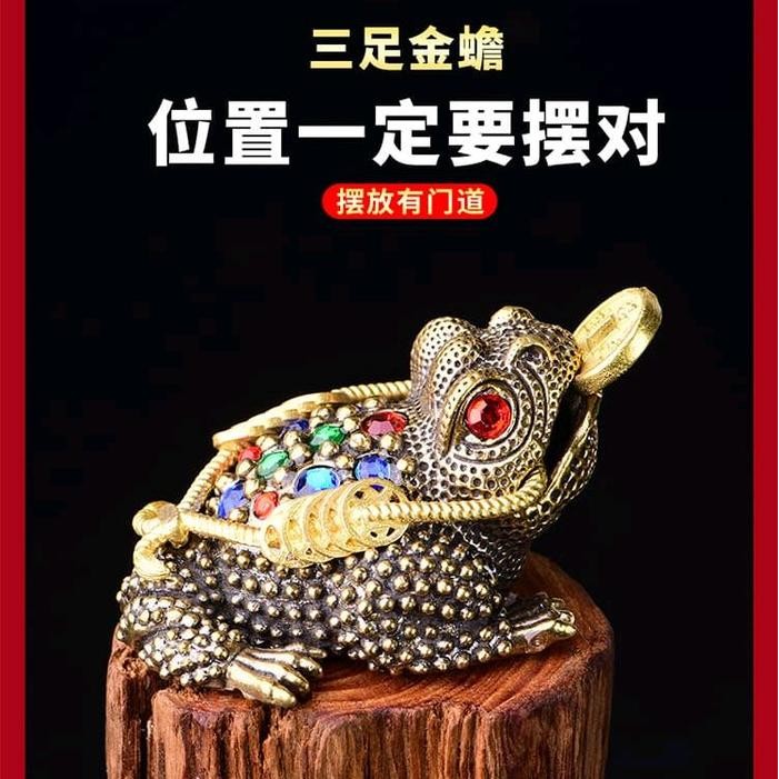 Ready Patung Feng Shui Dewa Kodok Kerejekian Dan Kekayaan Bahan Logam Kuningan