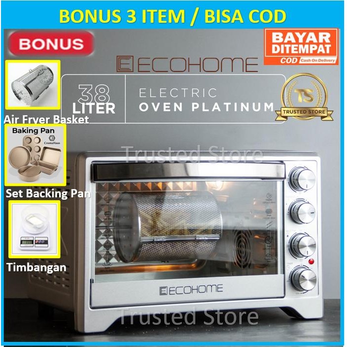 Ready [Packing Kayu] Ecohome Oven Listrik Electric Oven 38 L EOP 888