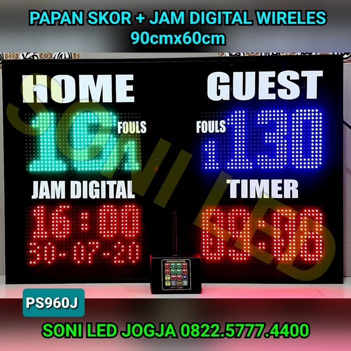 DISKON Papan skor + Jam digital WIRELES Futsal led Skng Basket Scoreboard READY STOCK