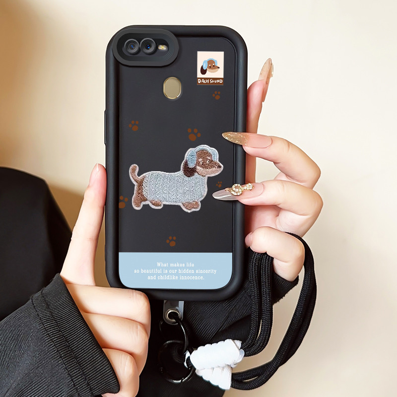 Casing Hp untuk OPPO A7 A5s A12 A12s A11K Case Casing HP Softcase Ponsel Soft Shell dengan Tali Sili