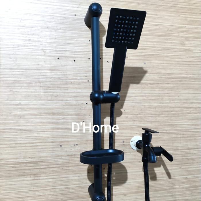 Toto - Shower Mandi Hitam,Paket Shower Tiang Hitam,Hand Shower Paet Hitam