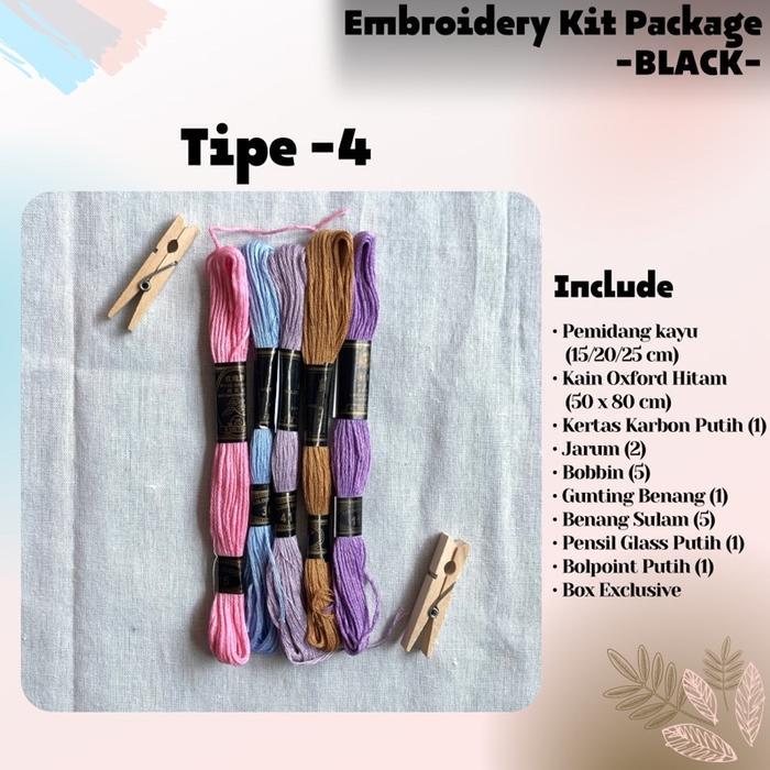 Embroidery Kit Package -Black- / Paket Sulam Benang / Sulam Tangan