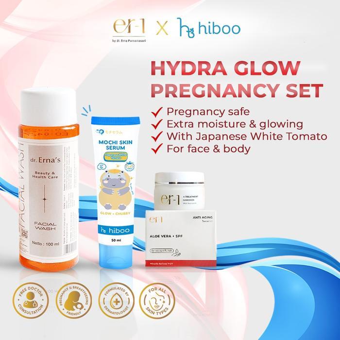er-1 by dr. Erna Purnamasari X hiboo Hydra Glow Pregnancy Set 3 Pcs - Paket Skincare Ibu Hamil-