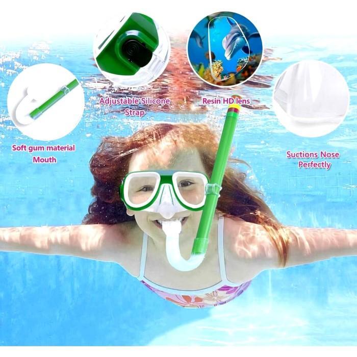 PERLENGKAPAN ALAT SNORKELING ANAK - KACAMATA MENYELAM + ALAT PERNAFASAN - ALAT SNORKELING ANAK SET