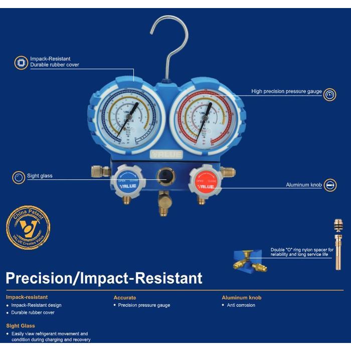 Manifold Double R410A Value Vmg-2-R410A-B / Manifold Value R410
