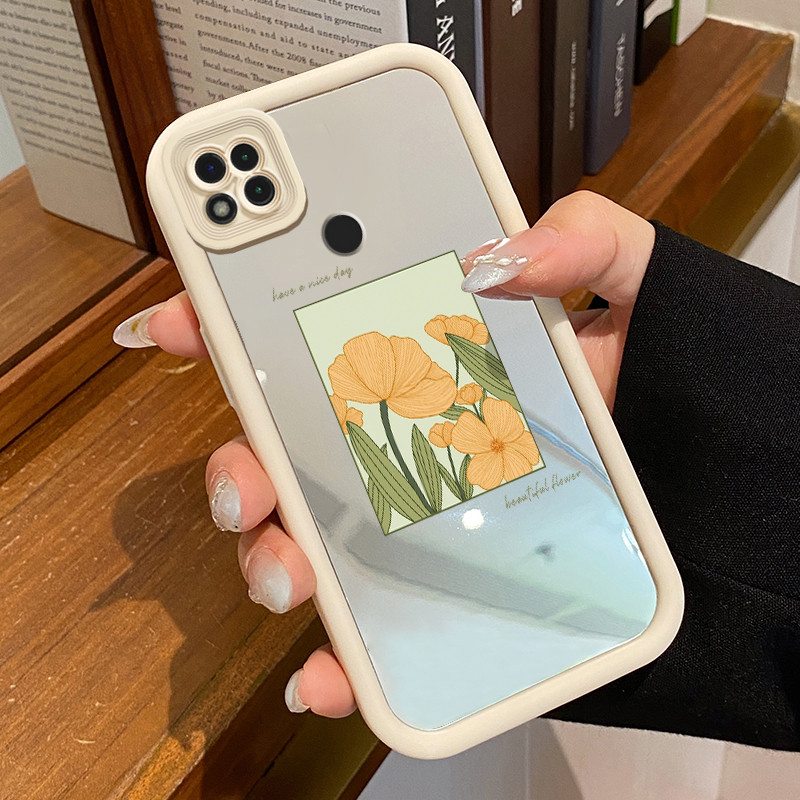 Casing Hp Xiaomi Redmi 9C Redmi 9C NFC Redmi 10A POCO C31 Case HP Casing pola Gambar bunga Kesing Ka
