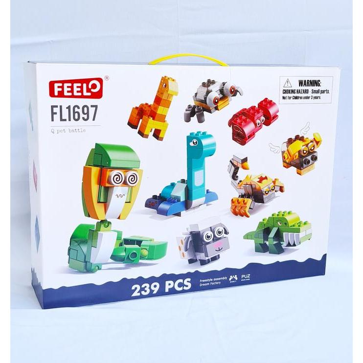 Feelo 239 Pcs Animal Building Blocks - Size