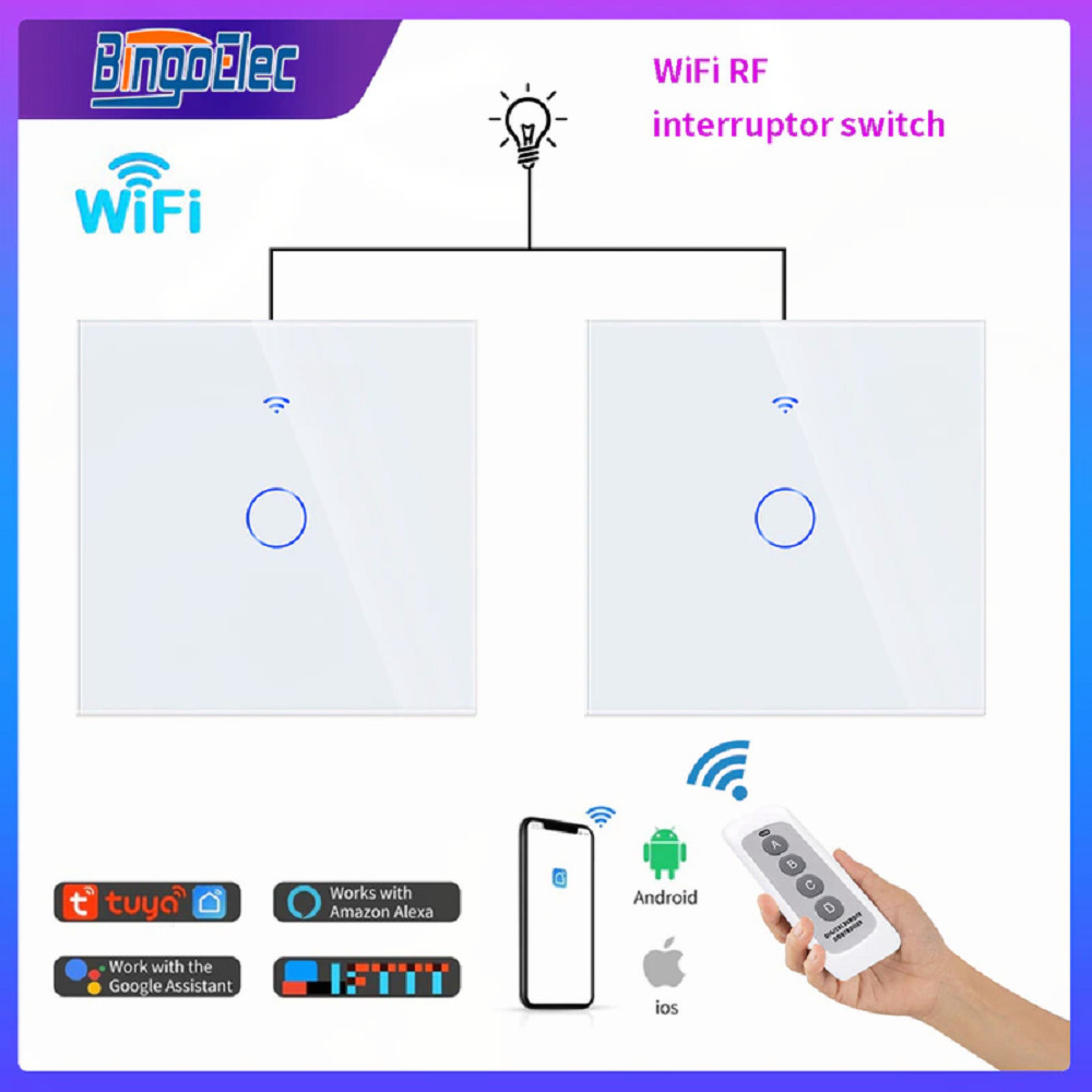 EU Tuya Smart Life WiFi Smart Touch Light Switch Glass Screen Touch