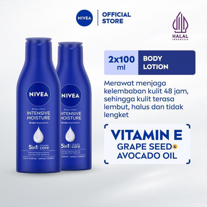 i0cc- (Paket Hemat Isi 2) Nivea Body Lotion Intensive Moisture 100Ml - Hand Body Lotion