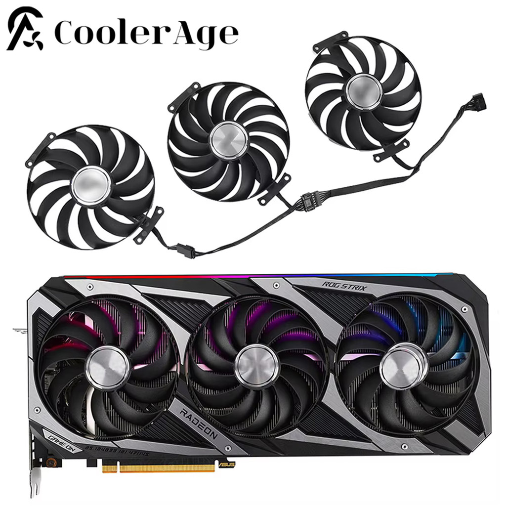 95Mm Cf1010U12S Video Card Cooler Fan For Asus Rog Strix Rtx 3070 3080 3090 3060Ti 3080Ti 3090Ti