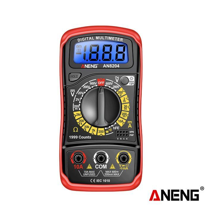 ANENG AN8204 DIGITAL MULTITESTER VOLTAGE TESTER HFE TRIODE LCD BACKLIGHT BAZZER ORIGINAL