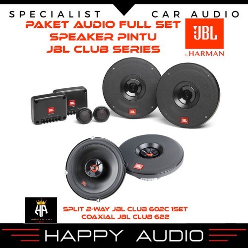 PAKET AUDIO MOBIL FULL SET SPEAKER PINTU JBL CLUB COAXIAL+SPLIT 2 WAY -Megavia Store
