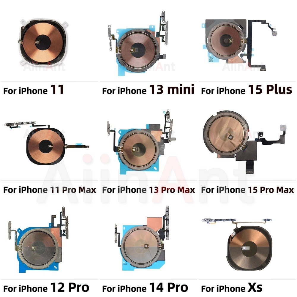 100% Test AiinAnt Power Volume Flash Light NFC Wireless Charging Flex Cable For iPhone 12 13 14 15