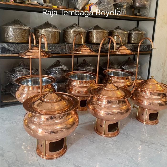 Tempat prasmanan tembaga / Chaffingdiash / Dekorasi Catering