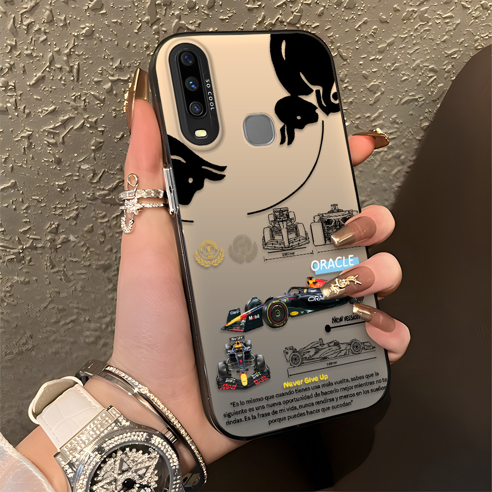 Racing Livery Print Casing Hp Untuk VIVO Y12 Y15 Y17 1902 Case Phone Keras Kualitas Tinggi Berpermuk