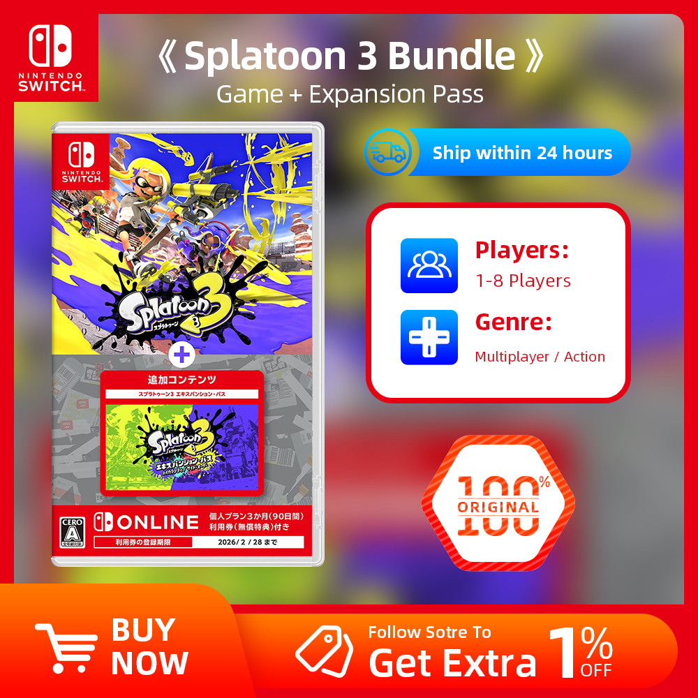 Splatoon 3 Bundle (Game + Expansion Pass) - Nintendo Switch Game Deals Physical Game Card for Switch