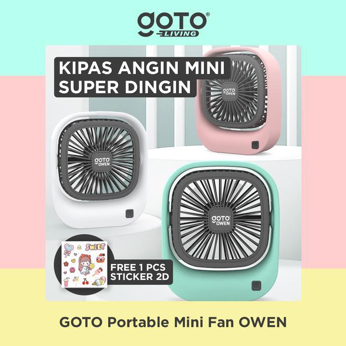 Owen Mini Fan Kipas Angin Kecil Meja Duduk Portable USB Charger