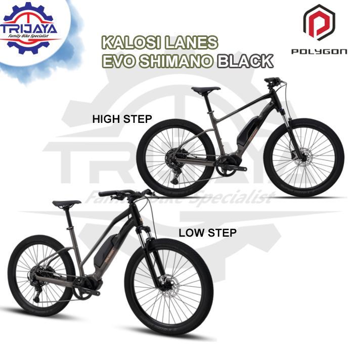 Polygon Kalosi Lanes Evo Shimano Sepeda Urban E-Bike 27,5 inch Outdoor - Black, High Step/ M