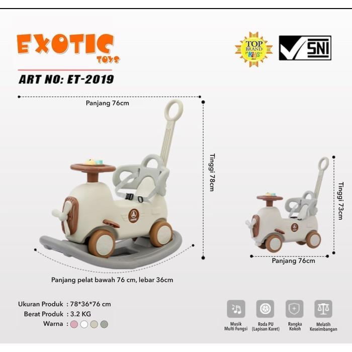 EXOTIC RIDE ON TOYS ET 2108 UNICORN /ET 2110 /ET 2019 DINO KUDA GOYANG