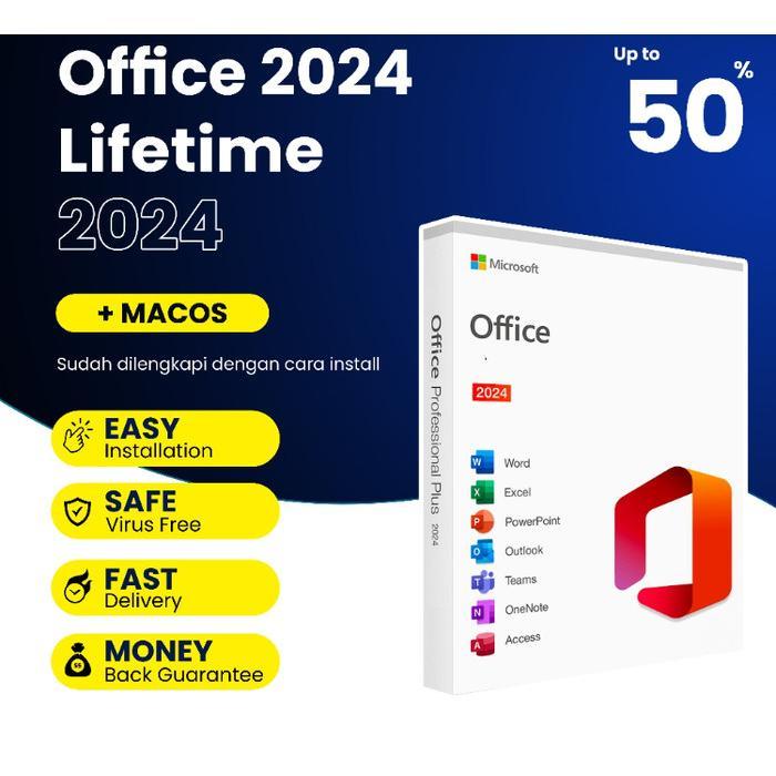 Microsoft Office 2024 Mac Macbook Lifetime Kompatibel cocok untuk m4 m3 m2 m1