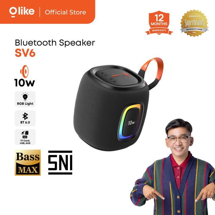 Amino Neutrik - Bluetooth Speaker SV6 10W Subwoofer Dual Bass Bluetooth 6.0 TWS RGB Light 2000mAh 6