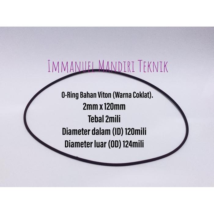 O- Ring viton 2mm tebal x 120mm ID / Seal O ring viton 2mm x 120mm