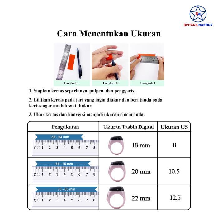 Tasbih Digital Zikir IQibla Lite Smart Cincin Tasbih Oled Display Original