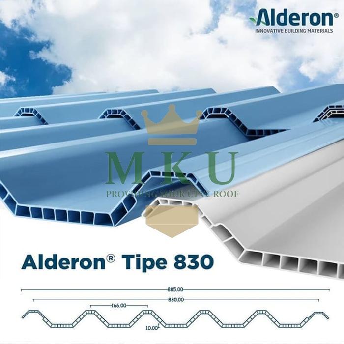 Atap Upvc Alderon - 830 10 Mm Warna Semi Transparan Translucent Terbaru 