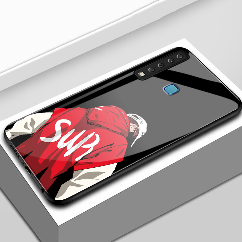 Casing Hp Untuk Samsung A9 2018 A8+ 2018 A8 2018 Case Casing pola pria pakai topi warna merah biru K