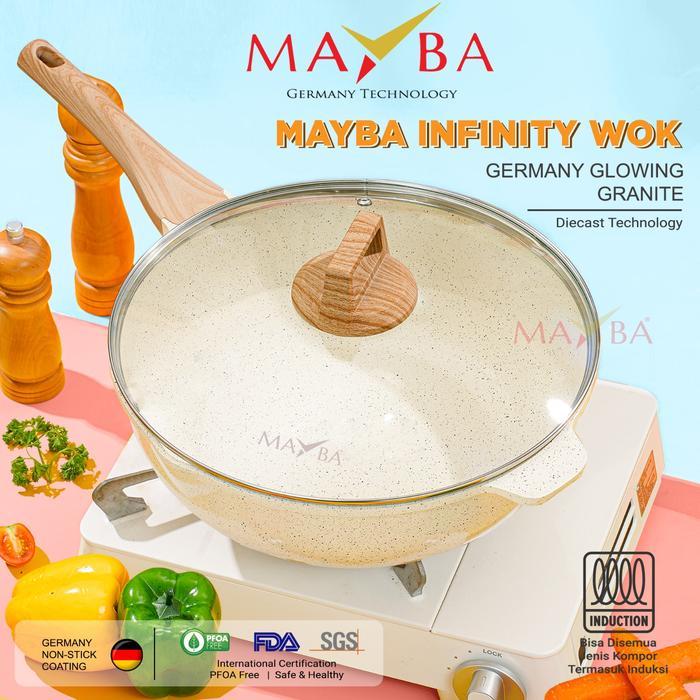 WAJAN WOK PAN 30/24 CM Mayba Infinity JERMAN GRANIT Panci Penggorengan