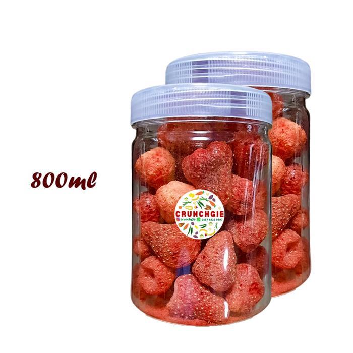 Cemilan Strawberry Kering Strawberry Korea Jumbo Freeze Dried Keripik Strawberry Renyah Snack